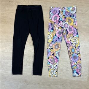 jumping Beans Black & Disney Multicolor Floral Lounge PJ Leggings 6/6x